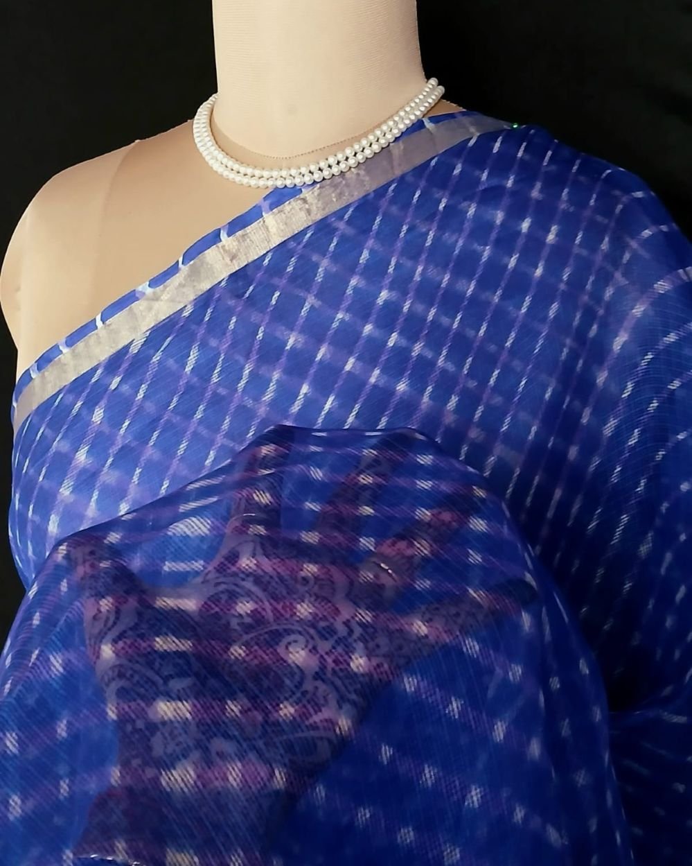 Hand tie-dye Leheriya on Kota Silk (HTKS0003) - Image 2