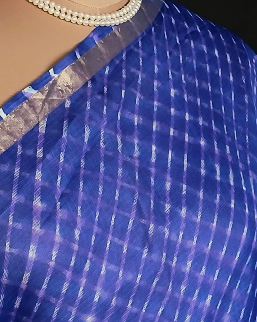 Hand tie-dye Leheriya on Kota Silk (HTKS0003) - Image 5