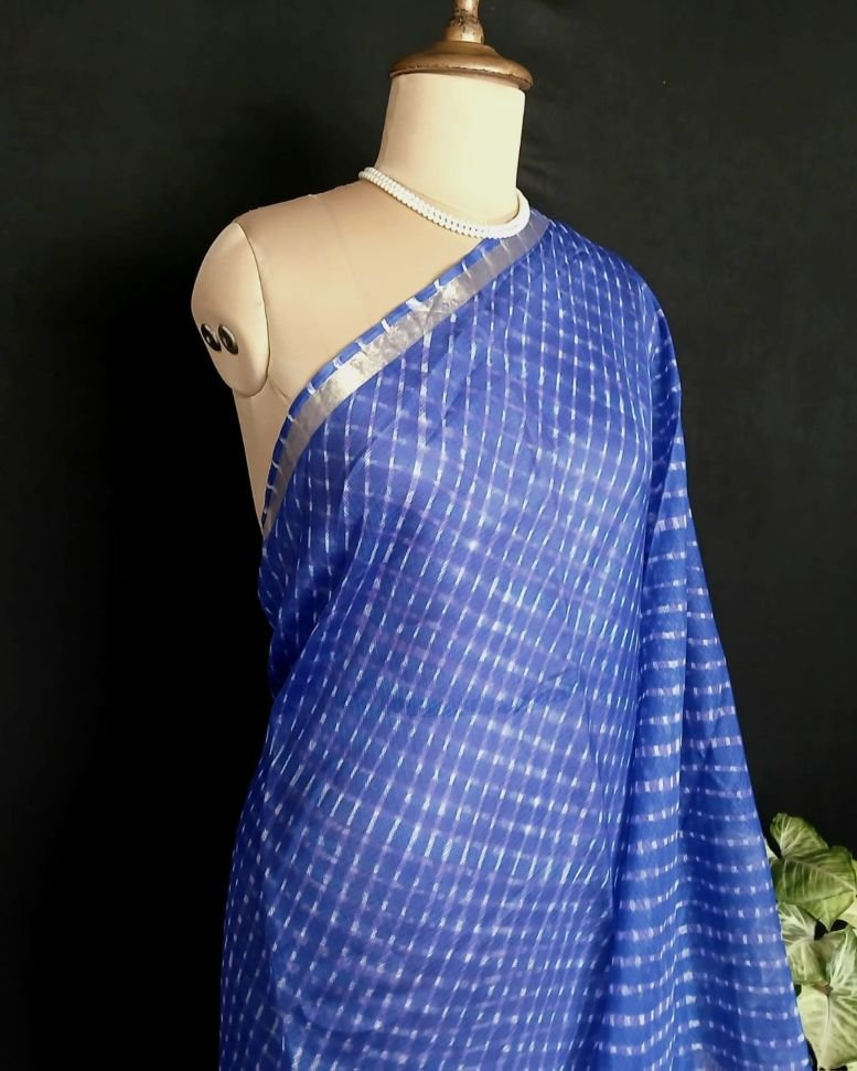 Hand tie-dye Leheriya on Kota Silk (HTKS0003) - Image 6