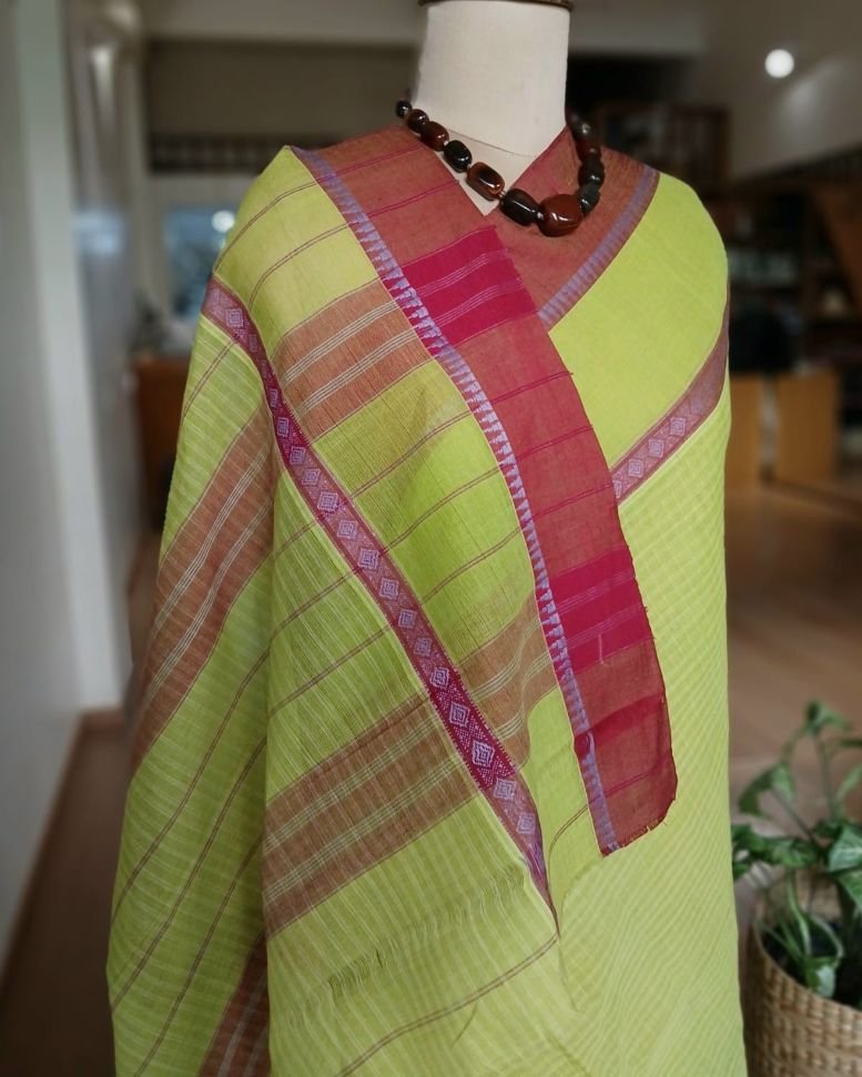 Handloom Cotton Saree from Narayanpet in Telangana - (HCSN0008) - Image 6