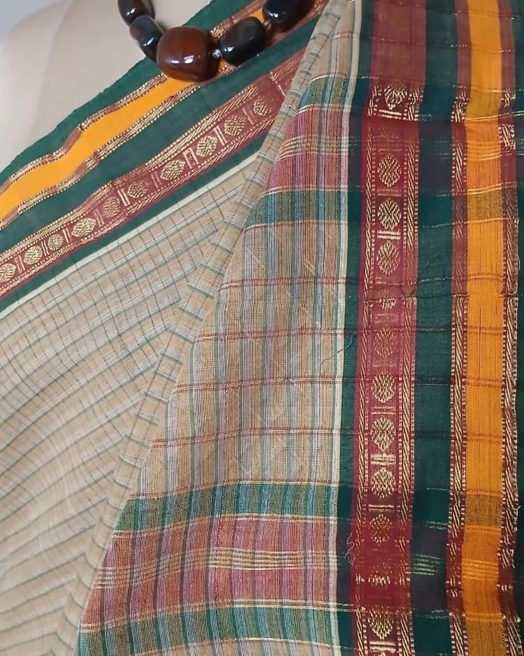Handloom Cotton Saree from Narayanpet in Telangana - (HCSN0008)