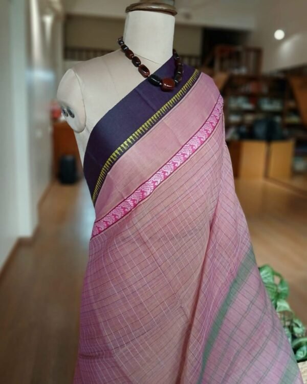 Handloom Cotton Saree from Narayanpet in Telangana - (HCSN0001) - Image 3