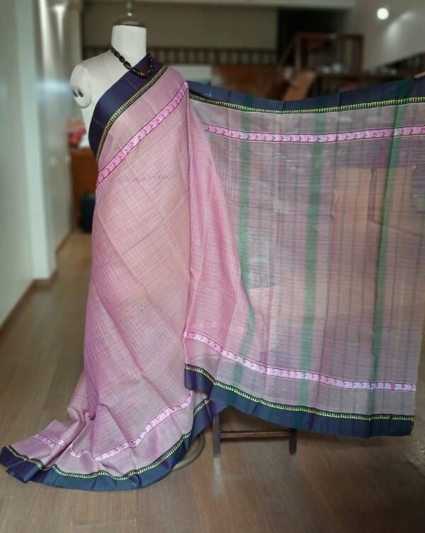 Handloom Cotton Saree from Narayanpet in Telangana - (HCSN0001) - Image 2