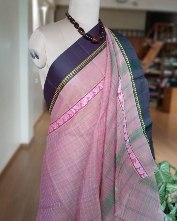 Handloom Cotton Saree from Narayanpet in Telangana - (HCSN0001) - Image 4