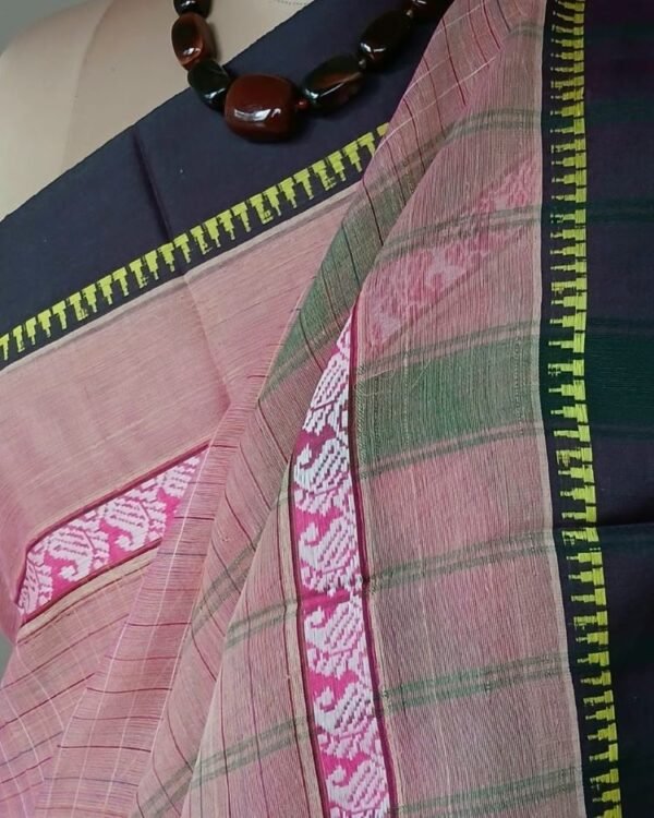 Handloom Cotton Saree from Narayanpet in Telangana - (HCSN0001) - Image 5