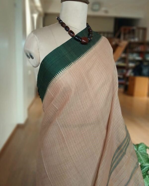 Handloom Cotton Saree from Narayanpet in Telangana - (HCSN0002) - Image 3