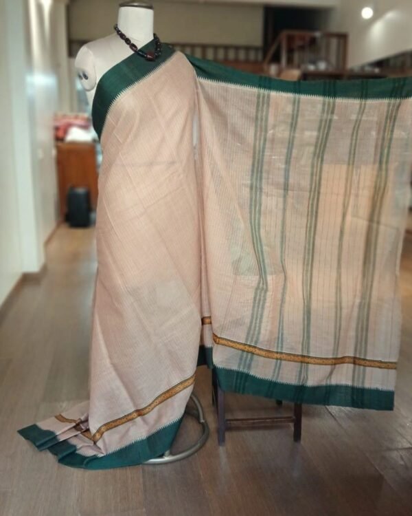 Handloom Cotton Saree from Narayanpet in Telangana - (HCSN0002) - Image 2
