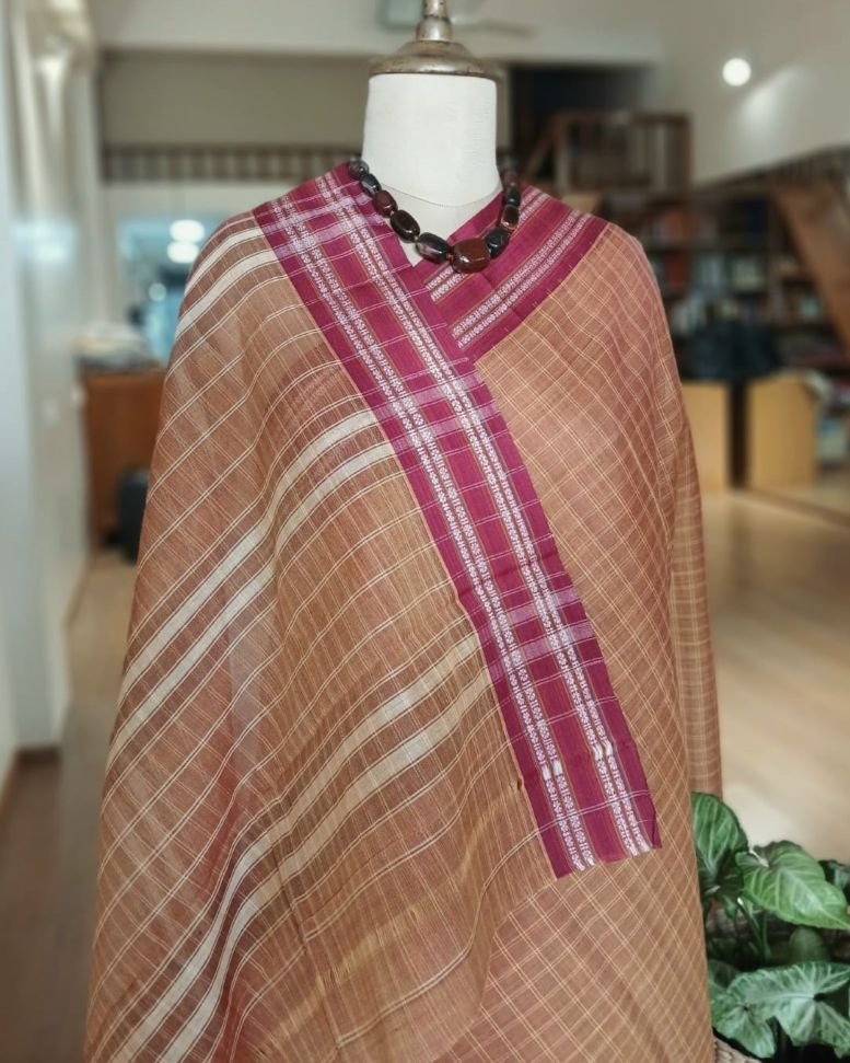 Handloom Cotton Saree from Narayanpet in Telangana - (HCSN0007) - Image 2