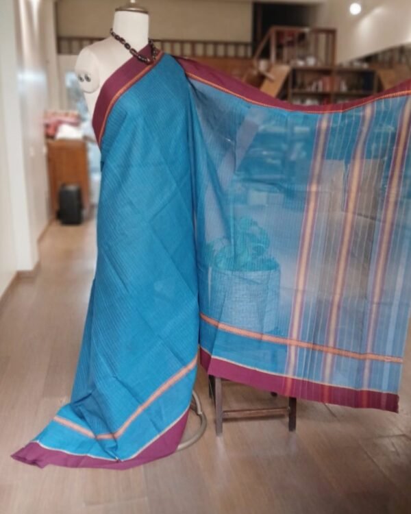 Handloom Cotton Saree from Narayanpet in Telangana - (HCSN0003) - Image 2