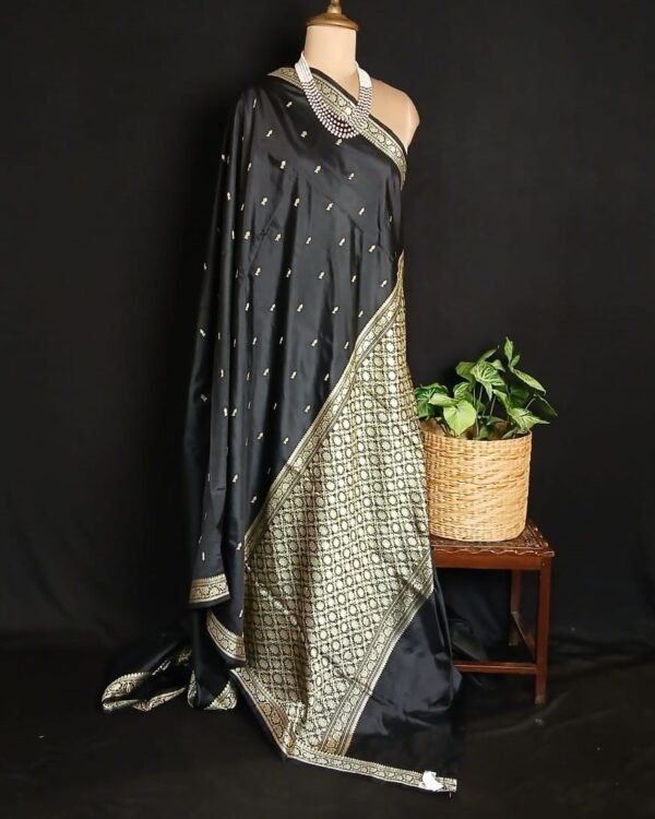 Banarasi No Zari Katan Silk Saree – (BANA0021) - Image 7