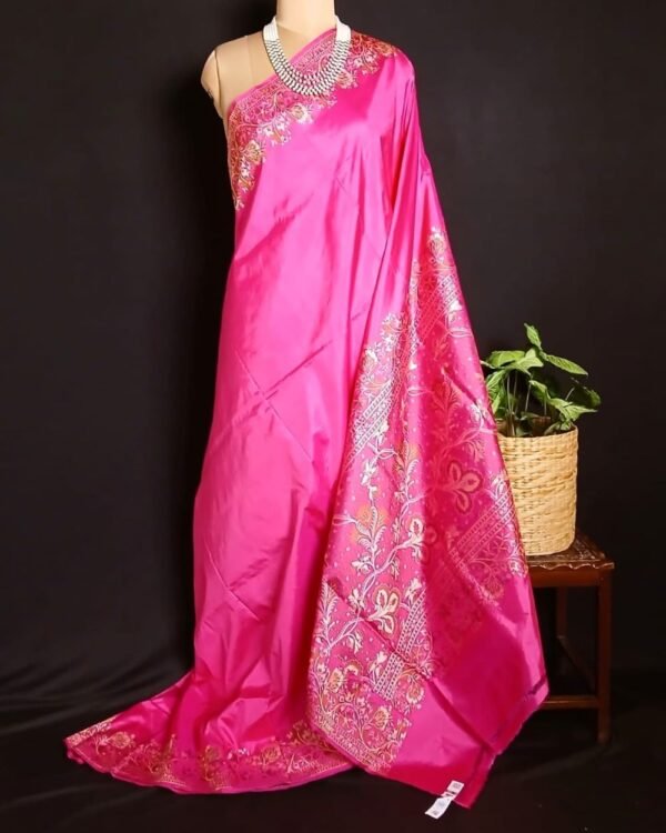 No Zari Banarasi pure Katan Silk saree – (BANA0027) - Image 3