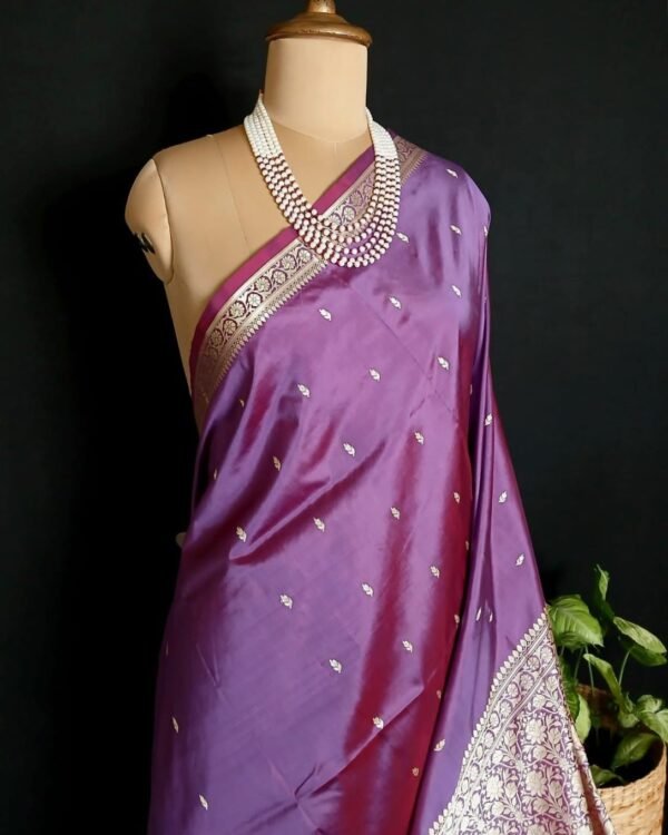 Banarasi No Zari Katan Silk Saree – (BANA0025) - Image 2