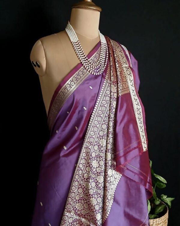 Banarasi No Zari Katan Silk Saree – (BANA0025) - Image 4