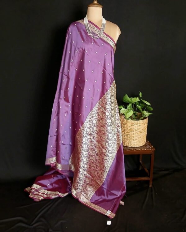 Banarasi No Zari Katan Silk Saree – (BANA0025) - Image 7