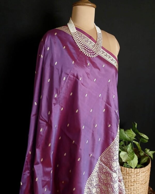 Banarasi No Zari Katan Silk Saree – (BANA0025) - Image 8