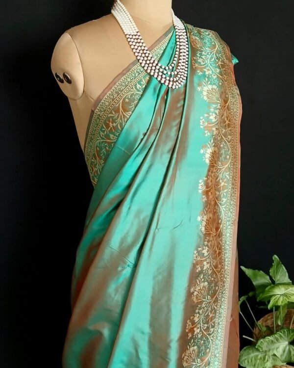 No Zari Banarasi pure Katan Silk saree - (BANA0026) - Image 2