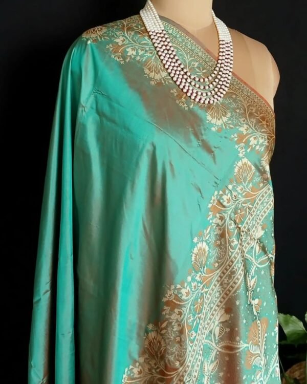 No Zari Banarasi pure Katan Silk saree - (BANA0026) - Image 6