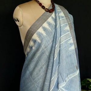Ponduru Handspun Handwoven Cotton Saree with Temple Border - (POND0008)