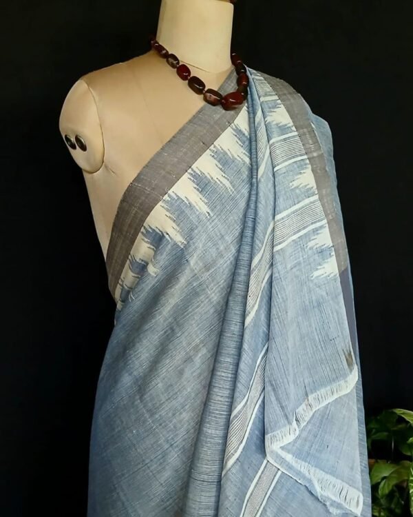 Ponduru Handspun Handwoven Cotton Saree with Temple Border - (POND0008)