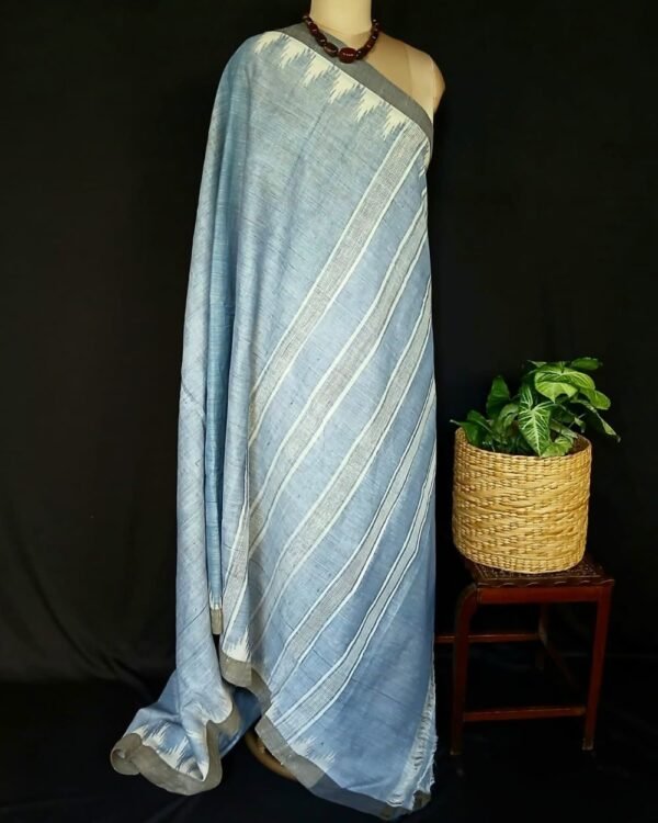 Ponduru Handspun Handwoven Cotton Saree with Temple Border - (POND0008) - Image 6