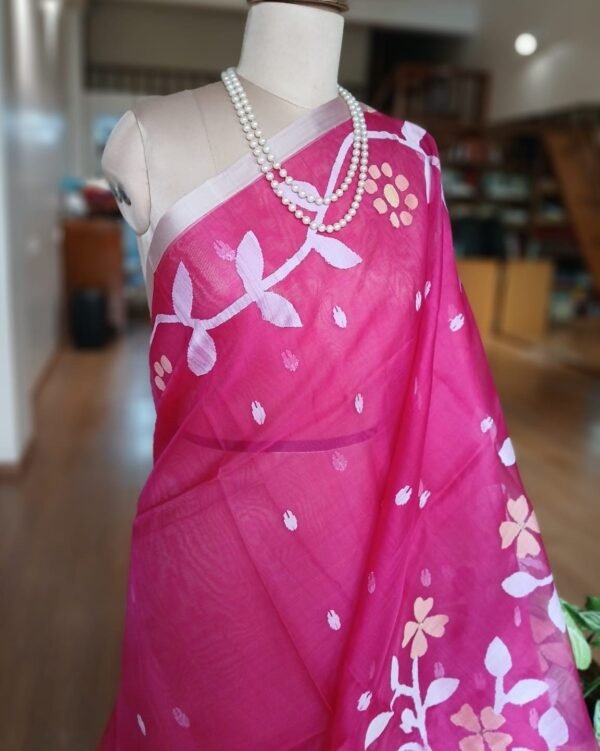 Handweave Jamdani Silk Saree – (SJMS1102) - Image 2