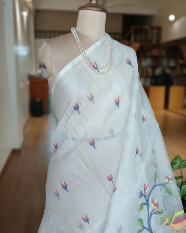 Handweave Jamdani Silk Saree – (SJMS1107) - Image 2
