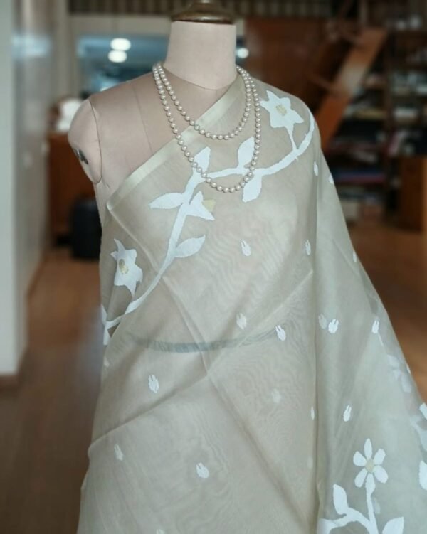 Handweave Jamdani Silk Saree – (SJMS1093) - Image 2