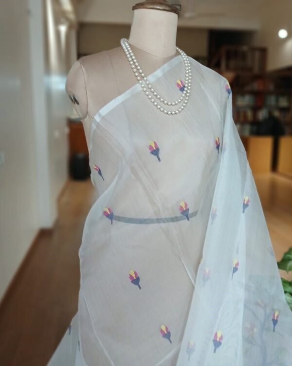 Handweave Jamdani Silk Saree – (SJMS1107) - Image 4