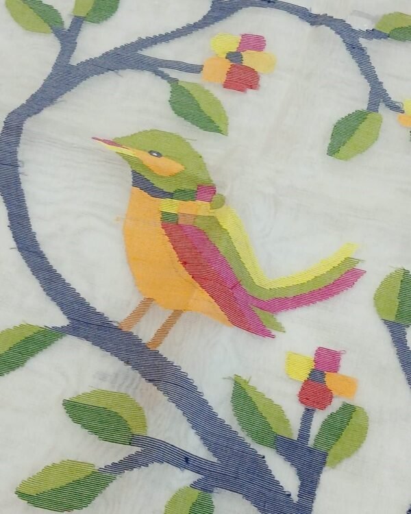 Handweave Jamdani Silk Saree – (SJMS1107) - Image 6