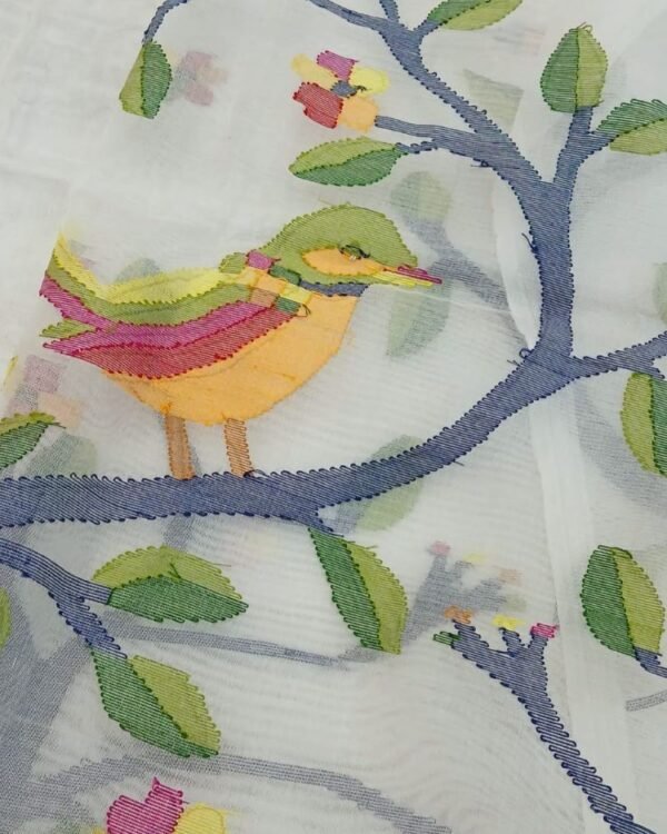 Handweave Jamdani Silk Saree – (SJMS1107) - Image 7