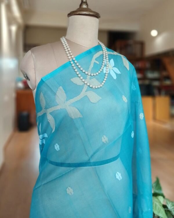 Handweave Jamdani Silk Saree – (SJMS1103) - Image 4