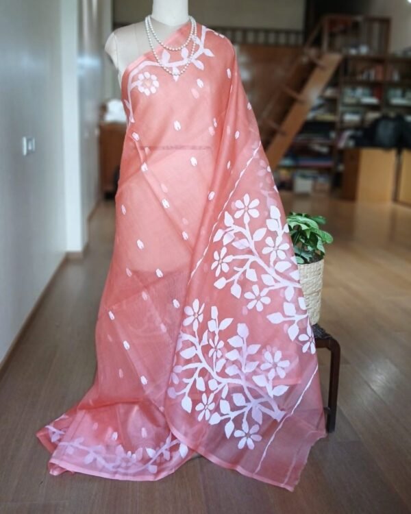 Handweave Jamdani Silk Saree – (SJMS1095)