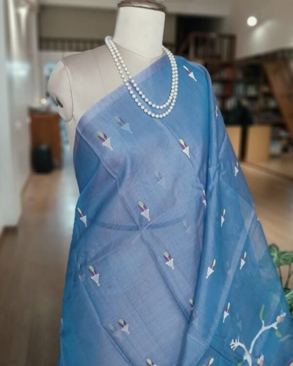 Handweave Jamdani Silk Saree – (SJMS1109) - Image 2