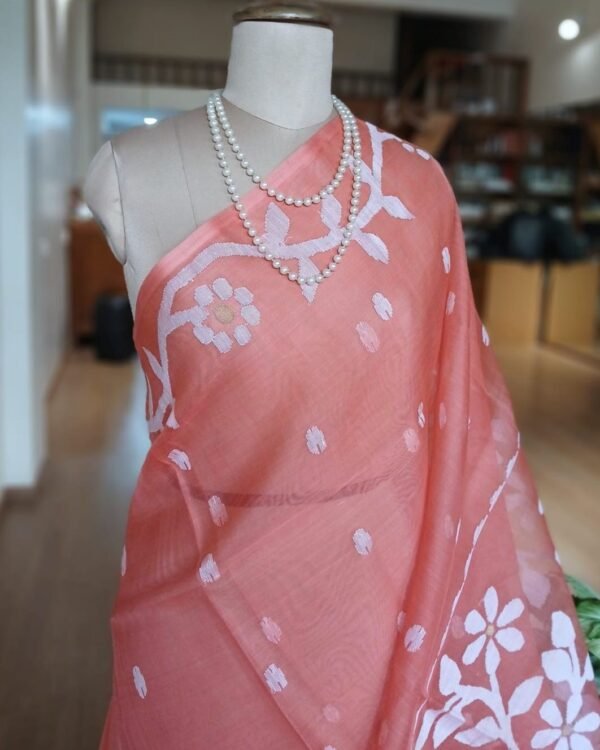 Handweave Jamdani Silk Saree – (SJMS1095) - Image 2