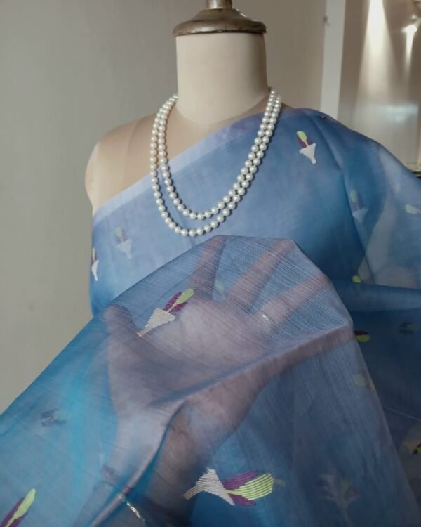 Handweave Jamdani Silk Saree – (SJMS1109) - Image 3
