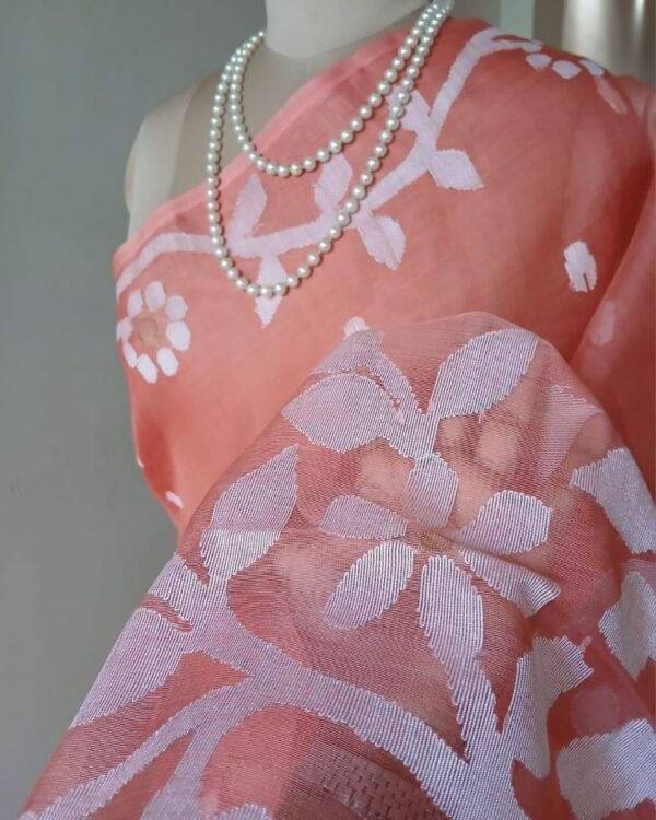 Handweave Jamdani Silk Saree – (SJMS1095) - Image 3