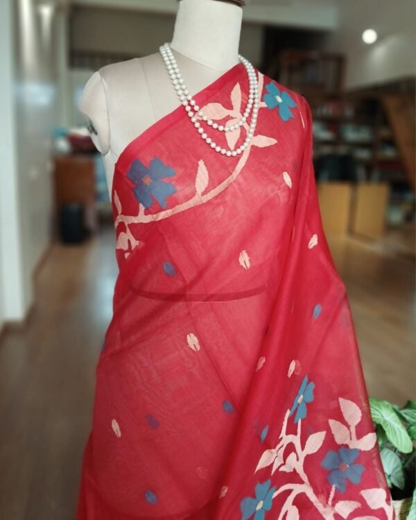 Handweave Jamdani Silk Saree – (SJMS1104) - Image 4