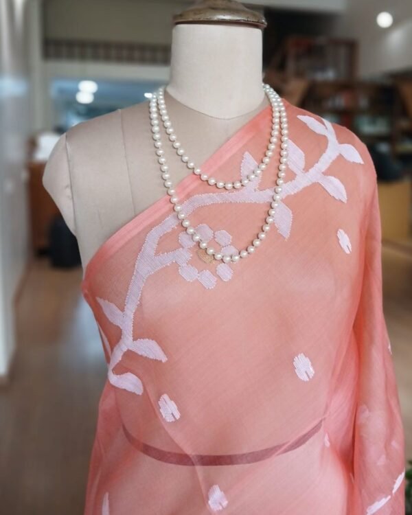 Handweave Jamdani Silk Saree – (SJMS1095) - Image 4