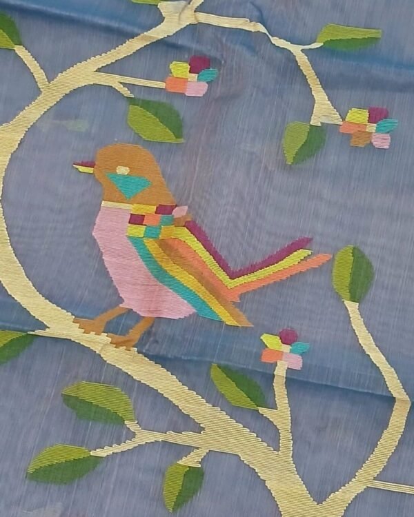 Handweave Jamdani Silk Saree – (SJMS1109) - Image 6