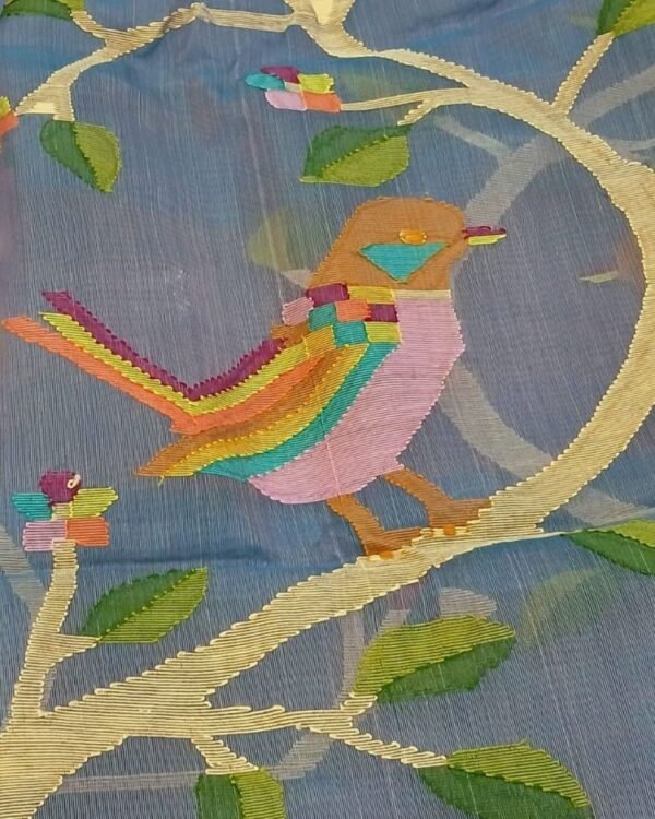 Handweave Jamdani Silk Saree – (SJMS1109) - Image 7