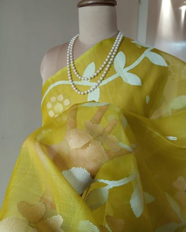 Handweave Jamdani Silk Saree – (SJMS1105) - Image 3