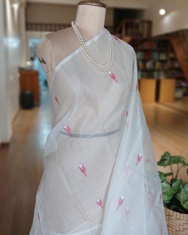 Handweave Jamdani Silk Saree – (SJMS1110) - Image 4
