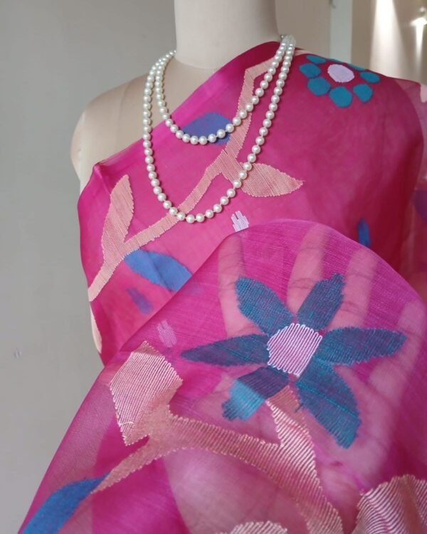 Handweave Jamdani Silk Saree – (SJMS1096) - Image 3