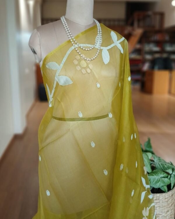 Handweave Jamdani Silk Saree – (SJMS1105) - Image 4