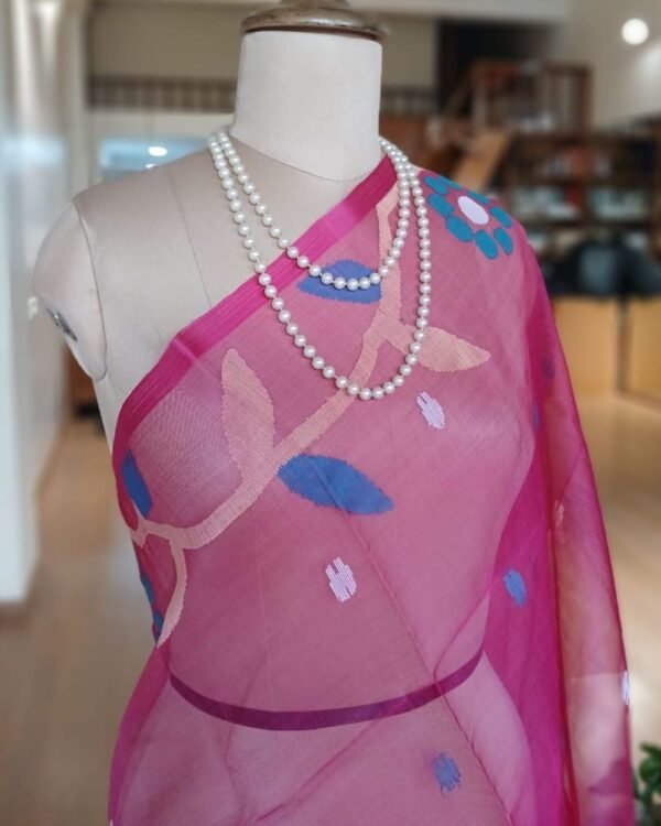Handweave Jamdani Silk Saree – (SJMS1096) - Image 4