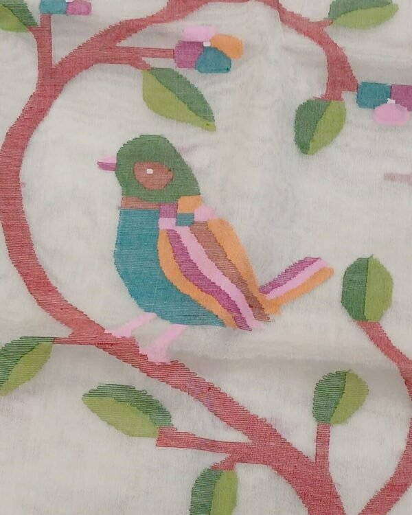 Handweave Jamdani Silk Saree – (SJMS1110) - Image 6