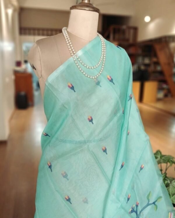 Handweave Jamdani Silk Saree – (SJMS1111) - Image 2