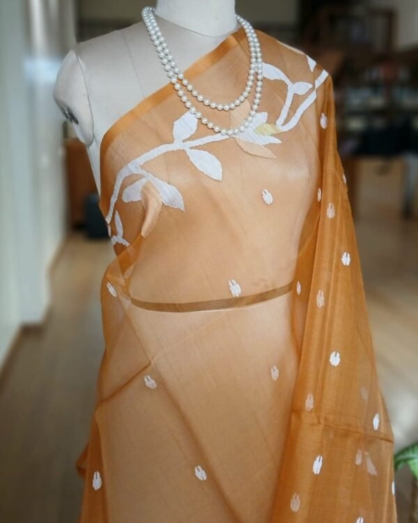 Handweave Jamdani Silk Saree – (SJMS1106) - Image 3