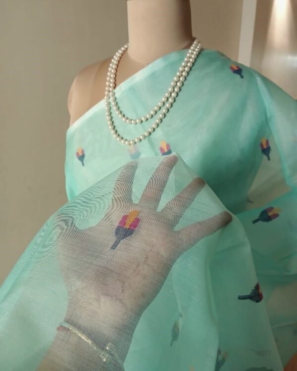 Handweave Jamdani Silk Saree – (SJMS1111) - Image 3