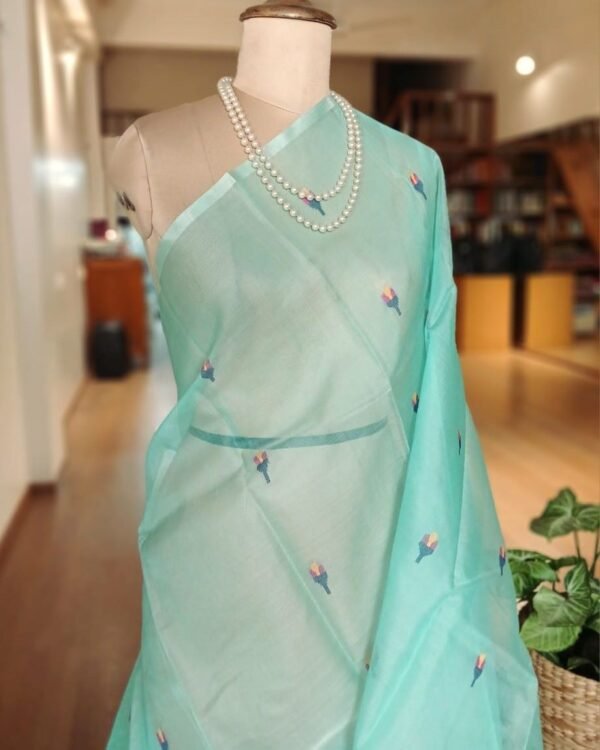 Handweave Jamdani Silk Saree – (SJMS1111) - Image 4
